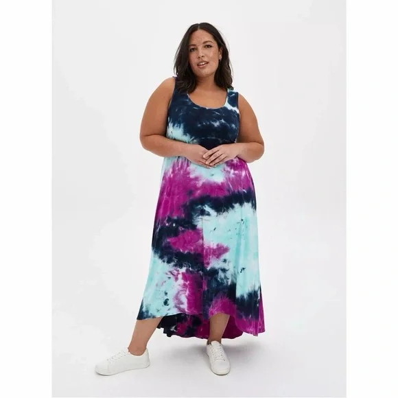 NWT Torrid Tie-Dye Super Soft Hi-Lo Maxi Dress - Torrid Size 4 (26, 4X) - Picture 2 of 15